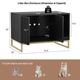 Halitaa Litter Box Enclosure, Modern Cat Litter Box Furniture Hidden Litter Box with Scratch Pad, Cat Washroom House End Table, Entryway Bench for Livingroom (Black) Halitaa