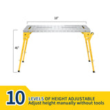 Asypets Asypets Welding Table - 1000LBS Capacity, Folding Workbench with Wheels, 46x18 Inch Adjustable Height, 3 Tilt Angles, Portable Fixture Table for Garage, Shop, Home AsyPets