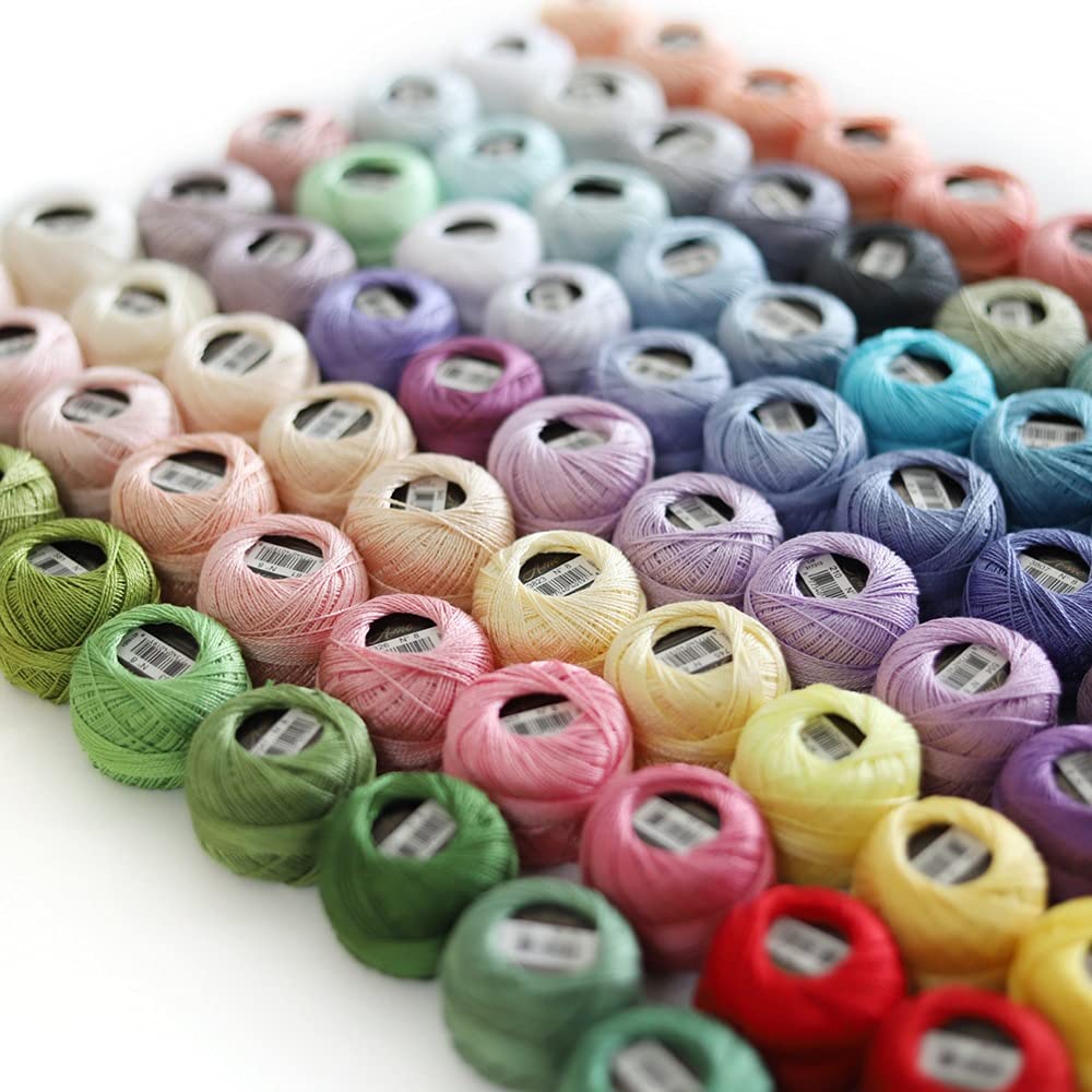 Asmoothread 10 Colors Size 8 Pearl Cotton Embroidery Thread 5 Grams Craft Needlework Double Mercerized Egyptian Long Staple Cotton 43 Yards Asmoothread