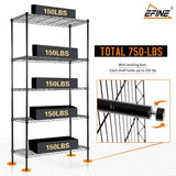 EFINE 5-Shelf Shelving Unit with Shelf Liners Set of 5, Adjustable, Metal Wire Shelves, 150lbs Loading Capacity Per Shelf, Shelving Units and Storage for Kitchen and Garage Catalina Creations