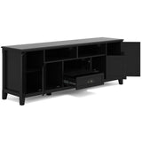 SIMPLIHOME Burlington SOLID WOOD 72 Inch Wide Transitional TV Media Stand in Black for TVs up to 80 Inches, For the Living Room and Entertainment Center SIMPLIHOME