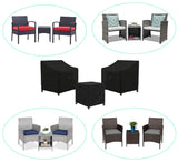 SIRUITON 3 Piece Outdoor Veranda Patio Garden Furniture Cover Set with 600D Durable and Water Resistant Fabric,Fit for Outdoor Wicker Patio Furniture Sets/Rattan Chair Conversation Sets-Balck SIRUITON