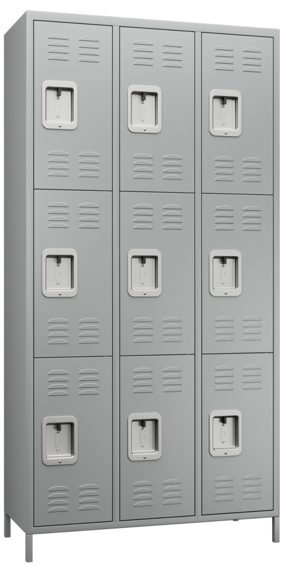 JAORD Metal Locker Storage Cabinet with 9 Doors, 72" Tall Locker for Employees, Steel Lockers for Home Office School Gym (Light Gray)