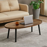Wooden Coffee Table Rustic Nesting Tables Oval Walnut Coffee Table Modern Sofa Table End Tables for Living Room Home Office Coffee Shop Cavent