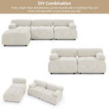 GNIXUU Modular Sectional Sofa, 93" Convertible L-Shaped Couch for Living Room, Modern Button Tufted Cloud Couches with Comfy Armrest, Beige Velvet GNIXUU