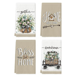 Artoid Mode Eucalyptus Truck Flowers Basket Spring Kitchen Towels Dish Towels, 18x26 Inch Farmhouse Decoration Hand Towels Set of 4 Artoid Mode