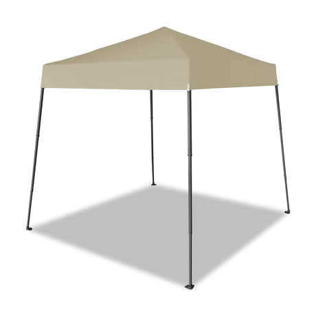 CROWN SHADES 6.5x6.5 Pop Up Canopy Tent, Slant Leg Outdoor Canopy with Carry Bag, Beach Tent, Sports Shelter(Beige) CROWN SHADES