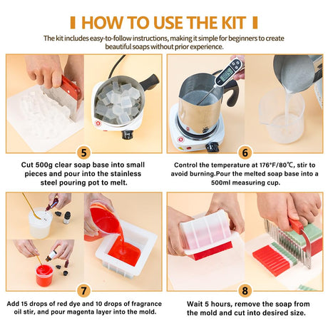 Fast METL Soap Making Kit with Electronic Hot Plate, All-in-One Soap Making Supplies with Melt & Pour Soap Base, Pouring Pot, Mold & Tools for Adults and Beginners Soap Craft FAST MELT
