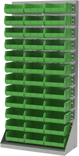 Akro-Mils 30235 AkroBins Plastic Storage Bins, Space-Saving Stackable Bins for Garage, Pantry, Craft Organization, 11" x 11" x 5", Black, 6-Pack Akro-Mils