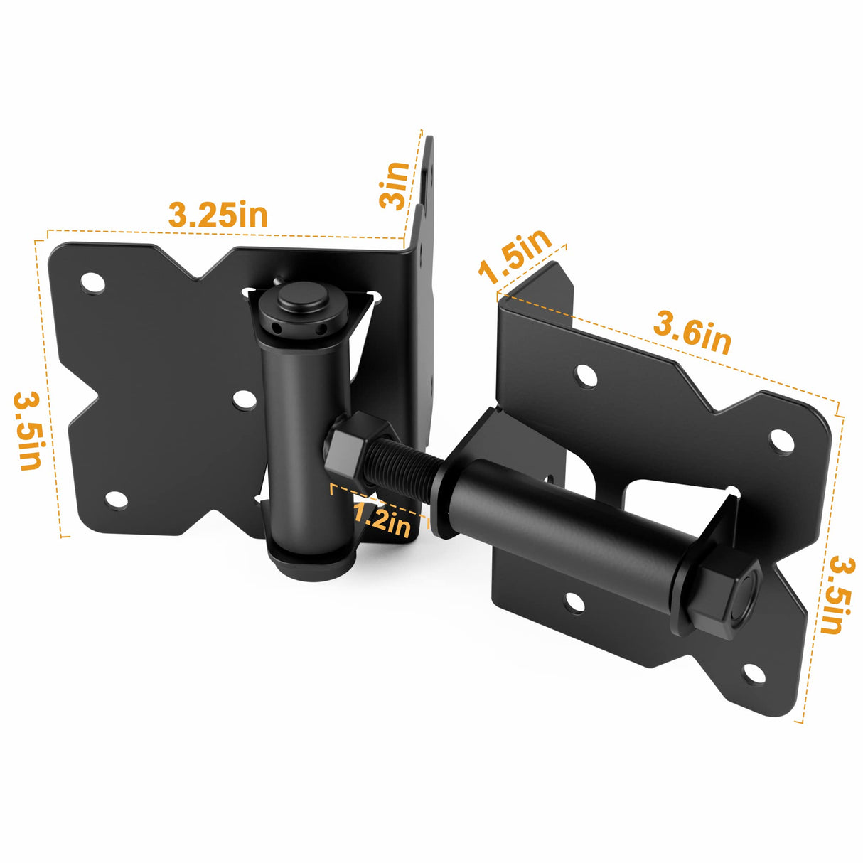 WINSOON Stainless Steel Self Closing Gate Hinge and Latch Hardware Kit, Heavy Duty Adjustable Tension Gate Hinges 4-Pack & 2-Automatic Latch, Gate Hardware Kit for Wood/Vinyl Fence Gate WINSOON