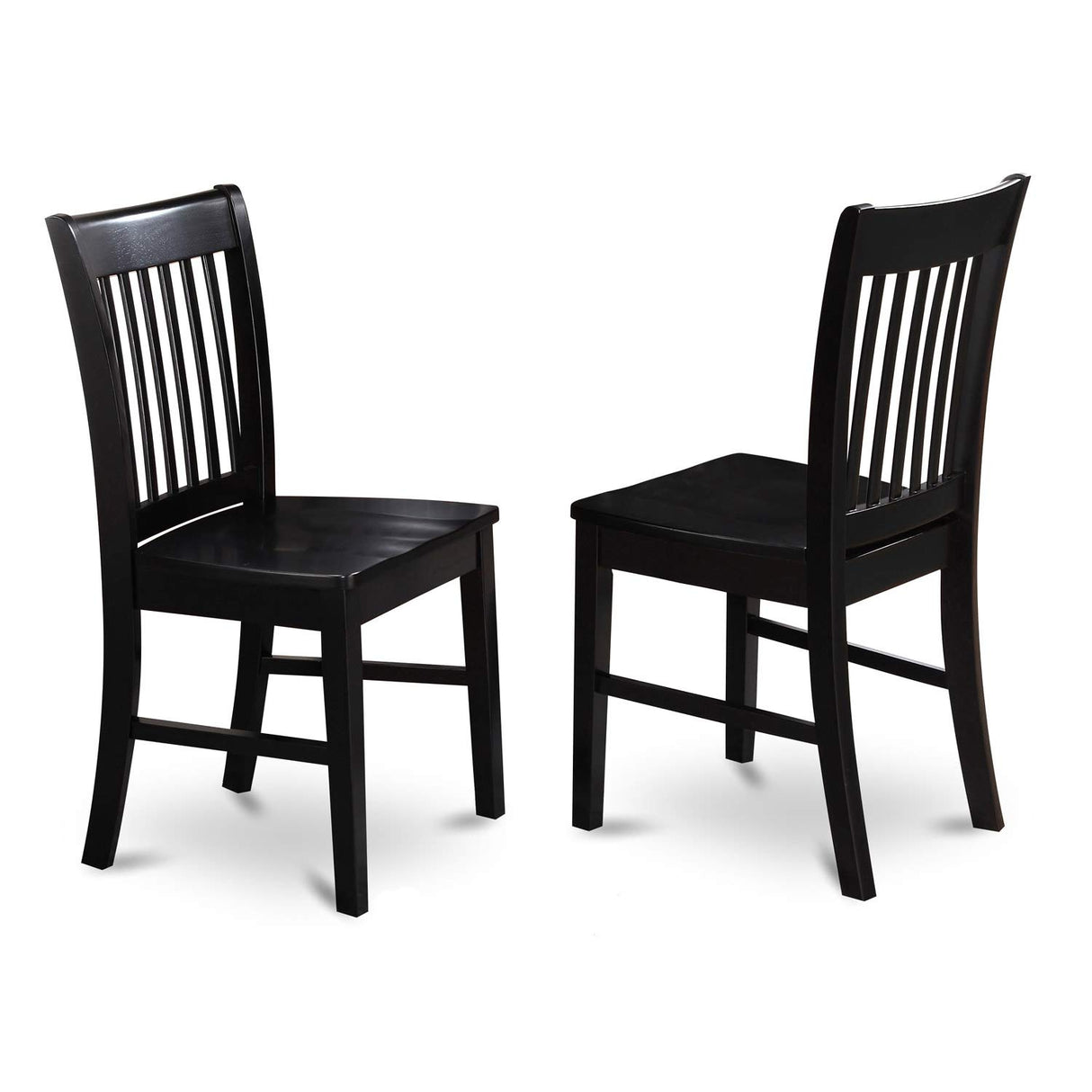 East West Furniture DUNO7-BLK-W 7-Piece Kitchen Table Chairs Set - a Rectangular Modern Kitchen Table - 6 Wood Dining Chairs with Solid Wood Seat & Slatted Back - Black Finish East West Furniture