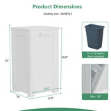 YGIPT Wooden Tilt Out Trash Cabinet, Hidden Trash Can Cabinet 10-Gallon Garbage Cabinet for Kitchen, Living Room & Bathroom White Finish YGIPT
