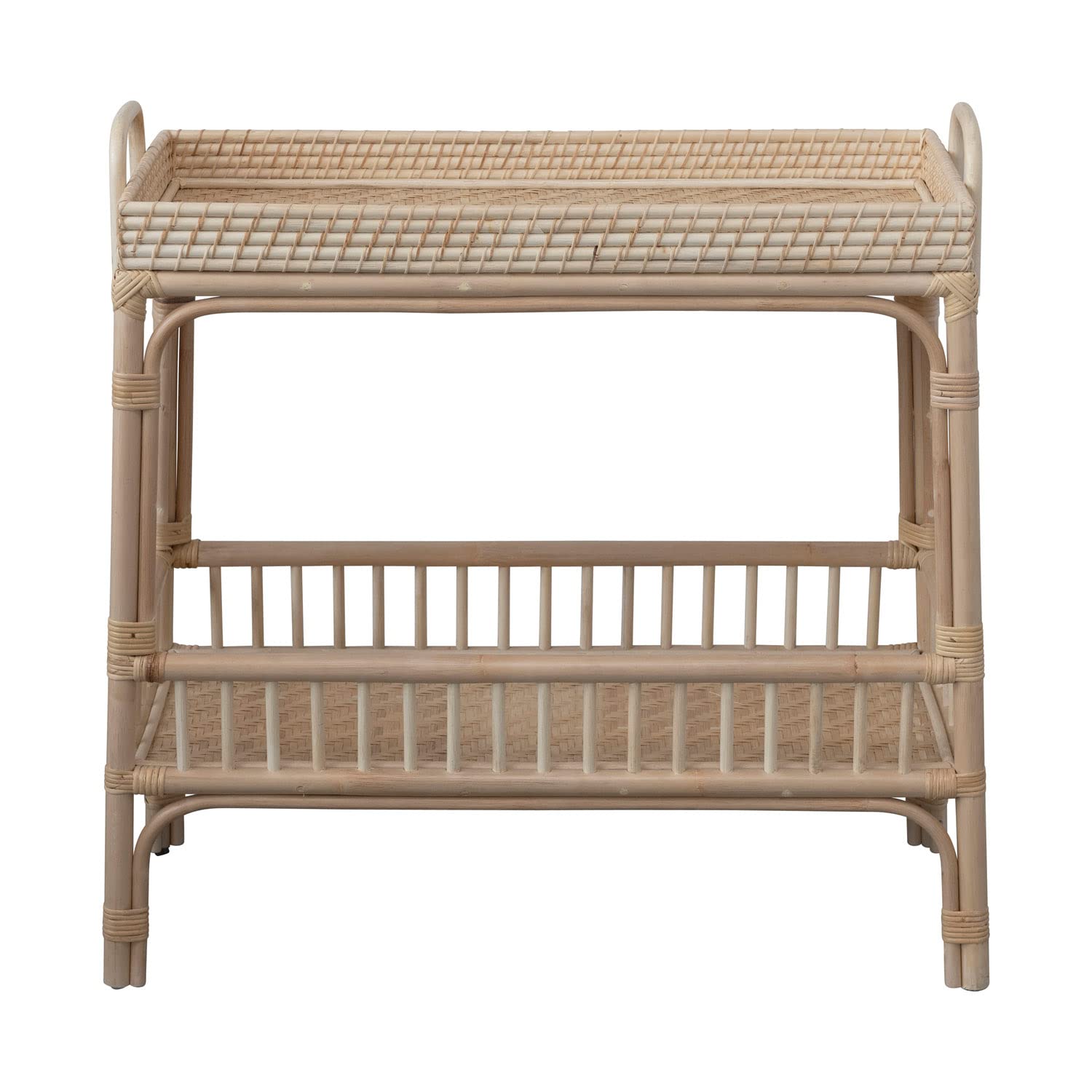 Creative Co-Op Hand-Woven Bamboo and Rattan Shelf Console Table, 33" L x 14" W x 33" H, Natural - WoodArtSupply