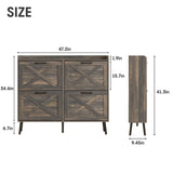 Maupvit Large Shoe Cabinet with 4 Flip Drawers, Freestanding Shoe Cabinet Organizer with Metal Drawer Bracket, Shoes Storage Cabinet for Entryway, Maupvit