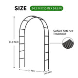 SCENDOR Iron Pergola Arbor Practical, 7.9 Feet High x 4.6 Feet Wide, Assemble Easily for Various Climbing Plant Wedding Garden Arch Bridal Party Decoration Wide Arbor SCENDOR