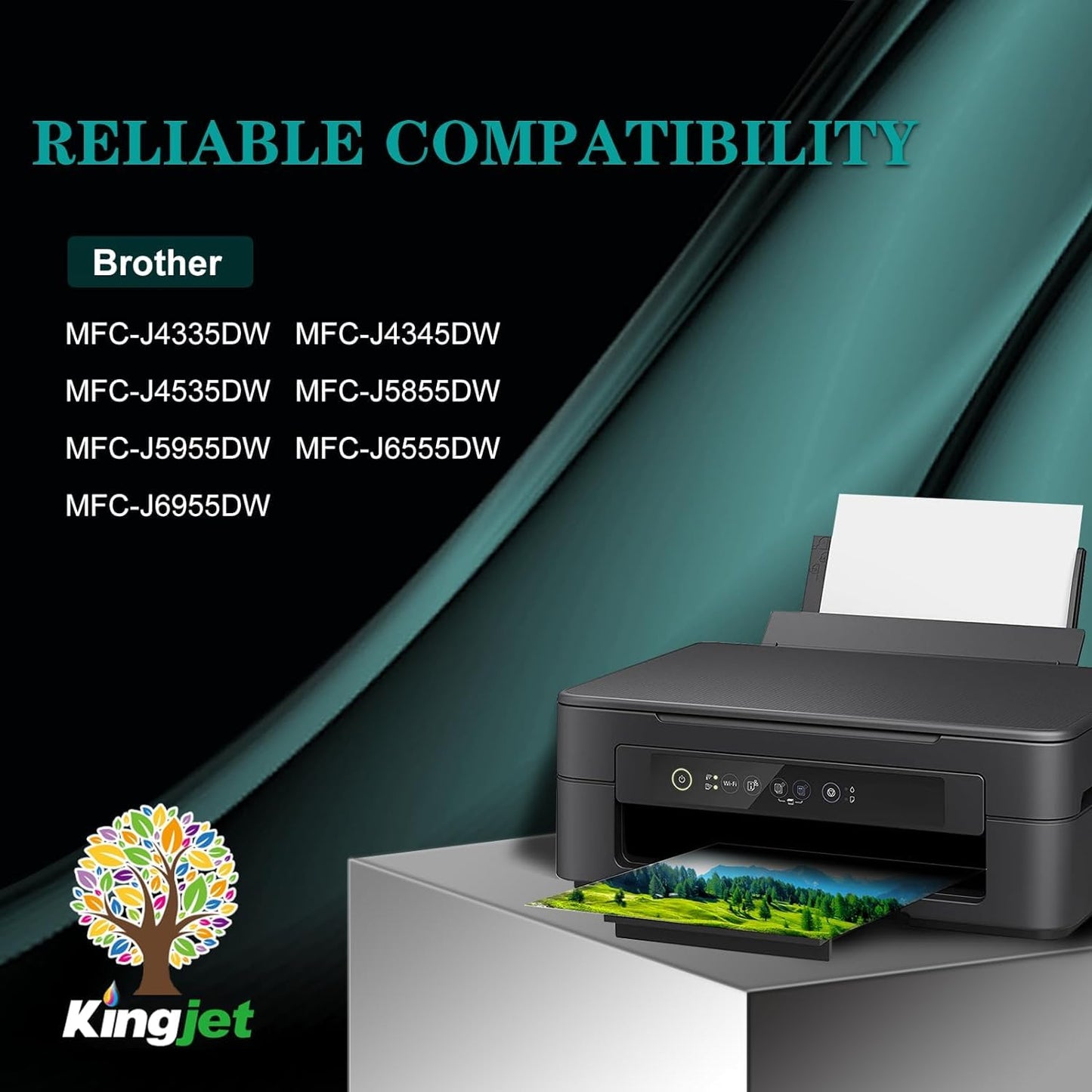 Kingjet Compatible LC406 Ink Cartridges for Brother MFC-J4335DW Printer Replacement for Brother LC406 Ink Cartridges LC406XL LC 406 XL Work for MFC-J4345DW MFC-J4535DW MFC-J5855DW Printer,4 Pack