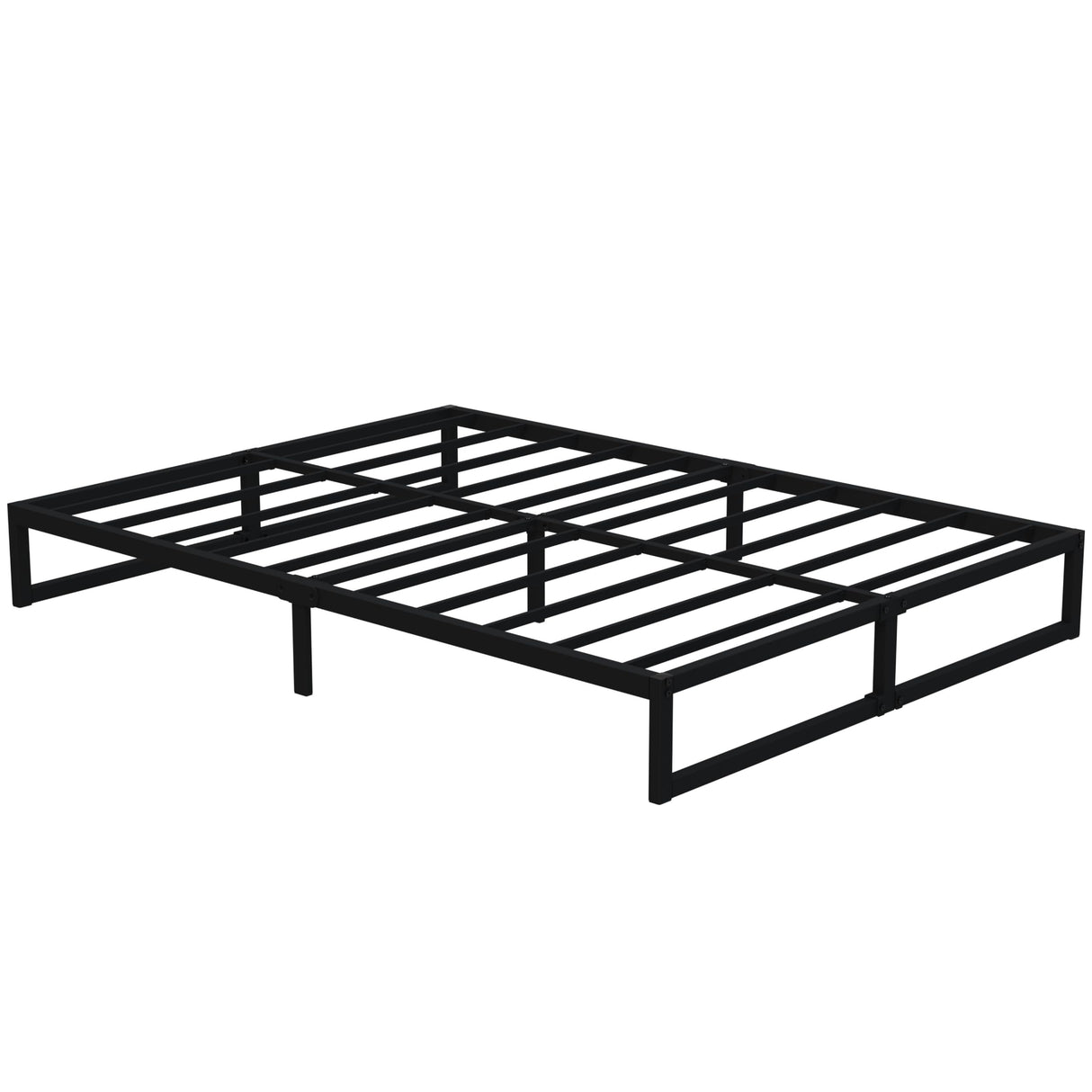 Lutown-Teen 12 Inch King Size Bed Frame Sturdy Mattress Foundation, Heavy Duty Metal Platform with Steel Slats Support No Box Spring Needed, Noise Free, Easy Assembly, Black Lutown-Teen