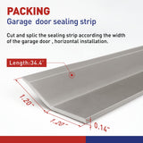 FOSLUOC Garage Door Seal Top and Sides Seal Strip 34FT Rubber Weather Stripping Replacement Soft and Hard Composite, Weatherproofing Universal Sealing (Grey) FOSLUOC