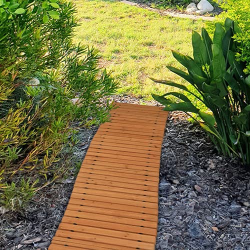 Worth Garden 9 ft. Wooden Garden Pathway - 17 in. W Roll Out Straight Walkway for Outdoor Patios, Gardens, Yard, Beach Boardwalks, Wedding Party - - WoodArtSupply