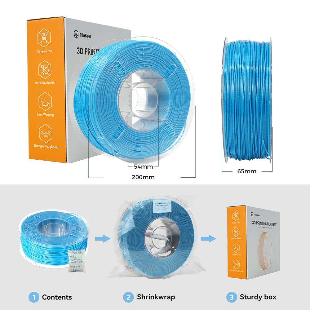 FLASHFORGE Adventurer 5M 3D Printer with Sparkle Sky Blue ASA 1KG FilaBees