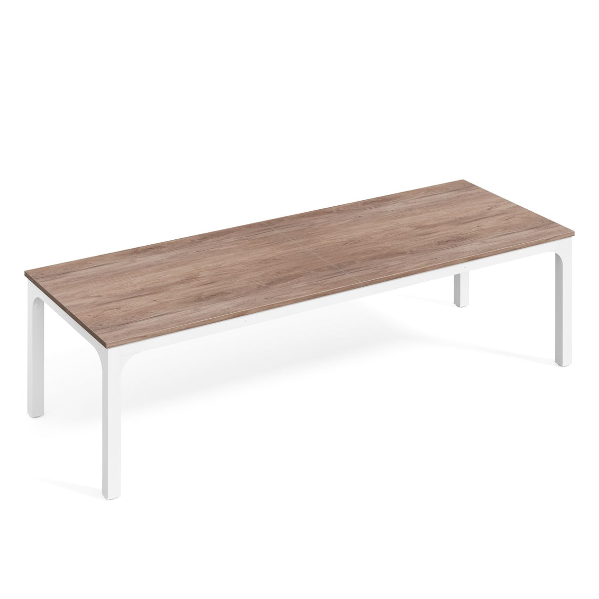 LITTLE TREE Two Person Desk, 78.7 Inches Extra Long Computer Desk, Wooden Large Office Desk with Strong Metal Legs, Double Desk for 2 People, Writing Table Study Desk for Home Office, Oak & White LITTLE TREE