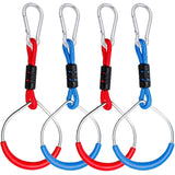 Hanging Ninja Rings (4 Pack) Ninja Warrior Accessories | Ninja Slackline Obstacle Course Accessories | Lily's Things Double Obstacle Course | Attachments to Most Home Playground Equipment Swing Sets Lily's Things