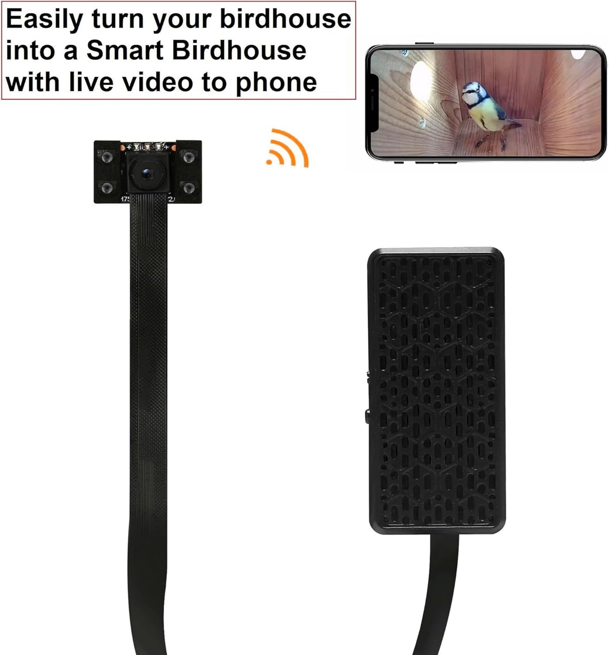 WIWACAM WiFi Bird Box Camera, 4K HD Snapshot 2K Video, Designed for Birdhouse birdhouses, for Robins Wrens Tree Swallows, Live Video to Phone, Easy Install, Night Mode, microSD Card Slot WIWACAM