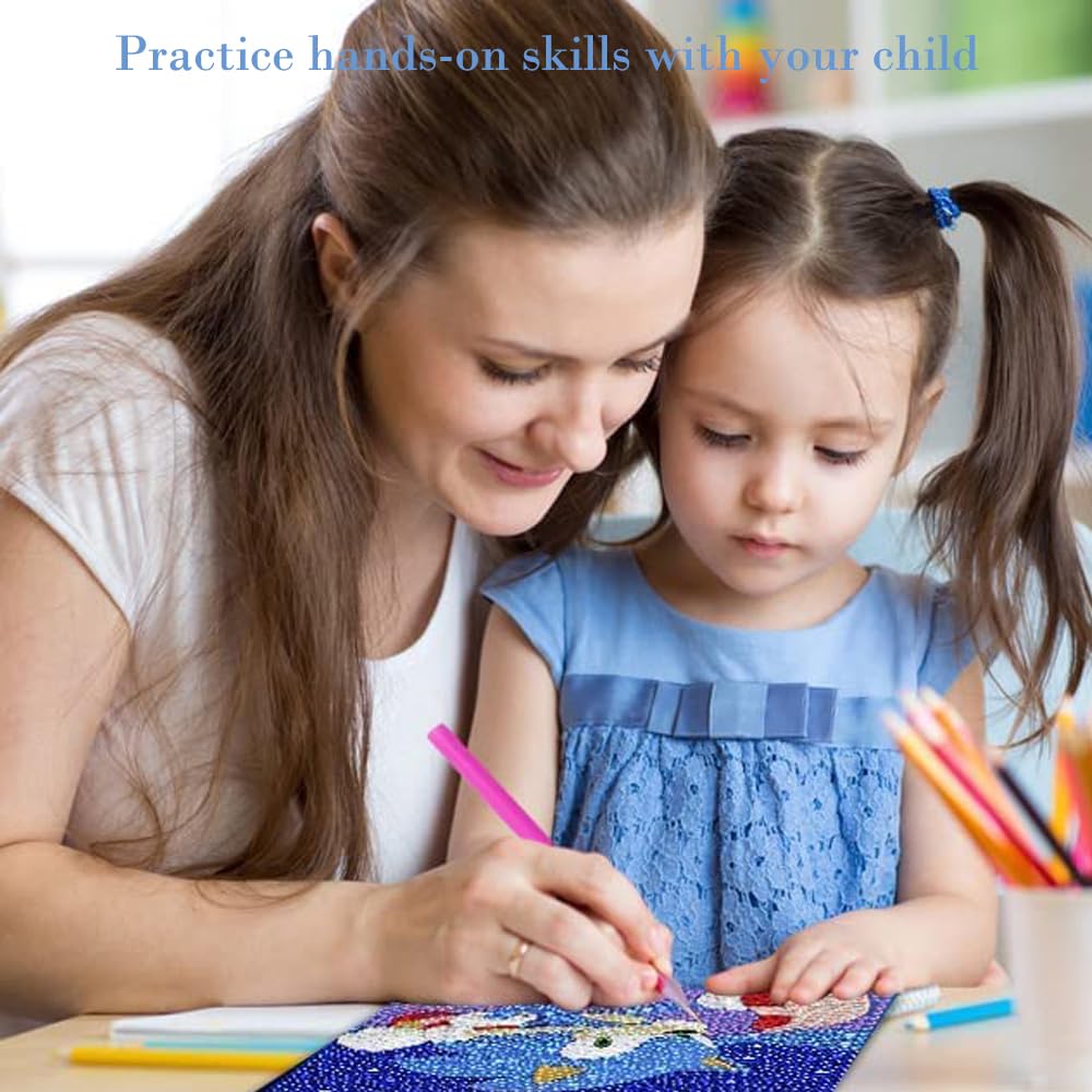 PERFECTSIGHT Cute 5D Diamond Art Kits with Wooden Frame, Kawaii DIY Painting Art for Adults Teen, Diamond Arts and Crafts Sets, Big Gem Full Drill Diamond Dots for Home Wall Decor (Magic Kuro) PERFECTSIGHT