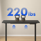 FLEXISPOT E3 Dual Motor Electric Standing Desk 55x28 Inch Whole-Piece Board Height Adjustable Desk Electric Sit Stand Desk (Black Frame + Black Desktop, 2 Packages) FLEXISPOT