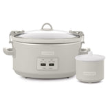 Crock-Pot 7 Quart Cook and Carry Slow Cooker with Touch Control, 4 Pre Programmed Settings, Removable Stoneware, and Locking Lid, Mushroom Crock-Pot
