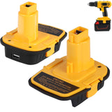 Fybemax 2 Packs DM18D Battery Adapter with USB, Replace DCA1820 for DeWalt 20V & for Milwaukee M18 Lithium Battery to for DeWalt 18V NiCad & NiMh Battery Tools Fybemax