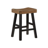 Lexicon 4-Piece Bar Table Set with 3 Saddle Stools for Small Kitchens and Living Spaces, Black/Brown Lexicon