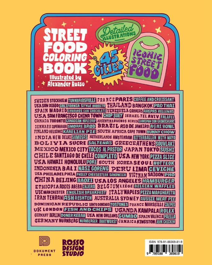 Street Food Coloring Book: Delicious Treats from Cities around the World WoodArtSupply