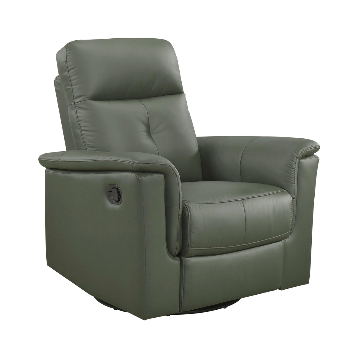 Lexicon Swivel Glider Recliner Chair, Comfy Nursery Glider, Top Grain Leather Match Recliner, Manual Reclining Chair for Living Room/Office/Apartment, Green Lexicon