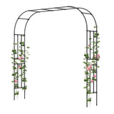 BUKLIYN Garden Arch Trellis - Length: 98.5in, Height: 94.5in Iron Garden Arch Arbor Trellis for Climbing Plants Outdoor - Garden Arch for Lawn, Party, Ceremony Wedding Decoration (Black) BUKLIYN