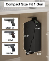 SOOWAY Biometric Pistol Safe Fingerprint Quick Access Gun Safe for Handgun, Drop Down Mounted with 3 Ways Unlock Gun Lock Box for Car, Nightstand, Desk, Wall, Dresser SOOWAY
