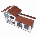 Good Life Two Floors 62" Wooden Outdoor Indoor Roof Waterproof Bunny Hutch Rabbit Cage Guinea Pig Coop PET House for Small to Medium Animals with Stairs and Cleaning Tray PET537 GOOD LIFE USA