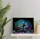 hyzsj Paint by Numbers Kit for Adults with Frame,Tree of Life Paint by Numbers for Adults, Paint by Number with Easel, DIY Paint by Number Kits for Home Wall Decor （11.8x15.7inch） hyzsj