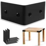 KOXHERO Farmhouse Metal Corner Brackets Decorative Wood Table 3.3" Matte Black Corner Protectors for Retro Industrial Wood Dresser Nightstand TV Stand Bed Frame(Height:1.9")4Pcs KOXHERO