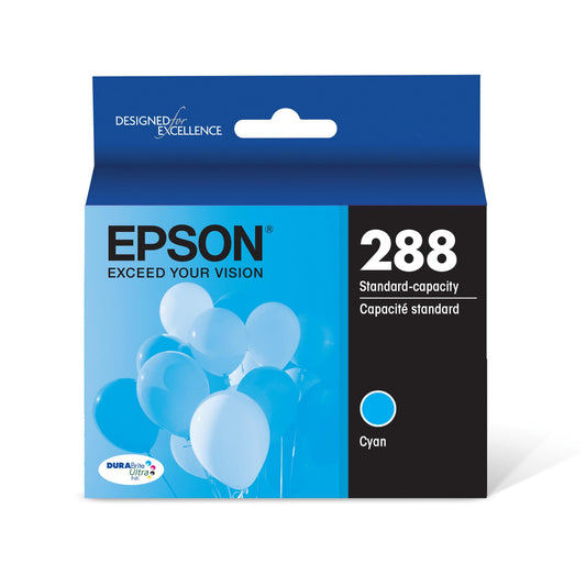 EPSON 288 DURABrite Ultra Ink Standard Capacity Cyan Cartridge (T288220-S) Works with Expression XP-330, XP-430, XP-434, XP-340, XP-440, XP-446