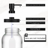 Watsango Mason Jar Soap Dispenser Set, Rustproof Plastic Lotion Pump and Lids Accessories for Regular Mouth Mason Jar and Farmhouse Kitchen Counter Decor- 4 Pack Black Watsango