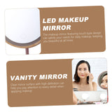 Beatifufu 1pc Wooden Desk Mirror Wooden Makeup Mirror Tabletop Makeup Mirror Travel Vanity Mirror Round Dining Table Vanity Mirror with Lights Mirror for Dresser Led Makeup Mirror Beatifufu