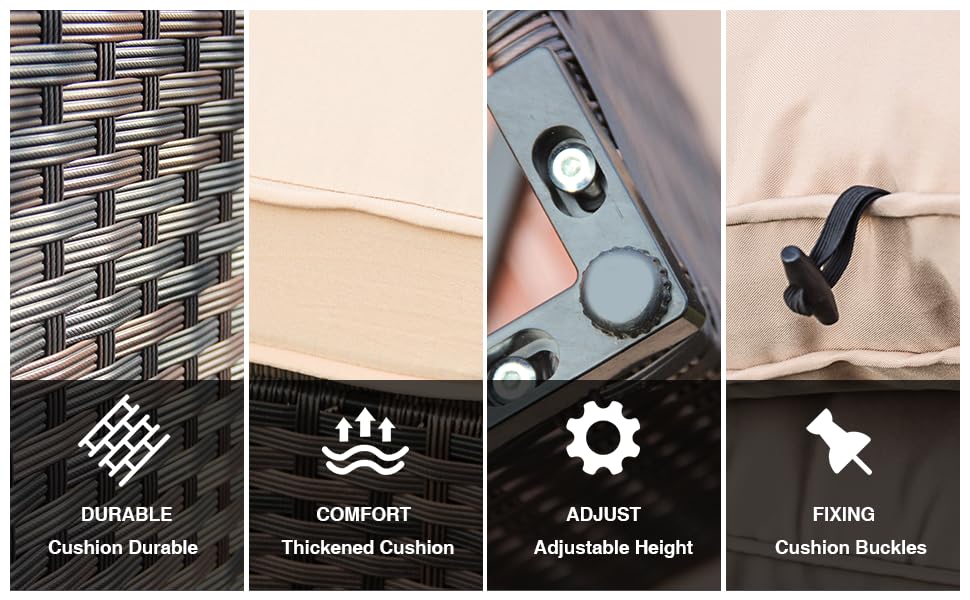 Outdoor Sectional Furniture, 5 Piece Patio Furniture Set with 42-inch Fire Wicker Propane Fire Pit Table - All Weather Wicker Rattan Sofa Conversation Set for Backyard Lawn Poolside Deck, Black Grezone