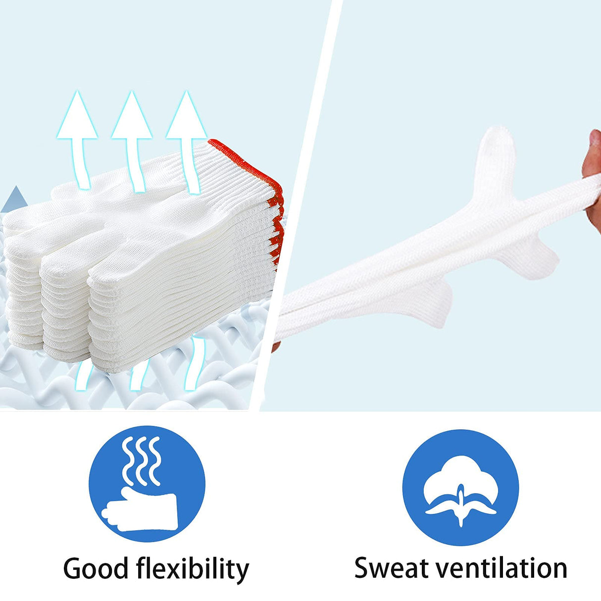 apauls cotton work gloves,12 Pairs white cotton gloves, knit gloves for garden planting, outdoor work, car repair, construction, house renovation apauls