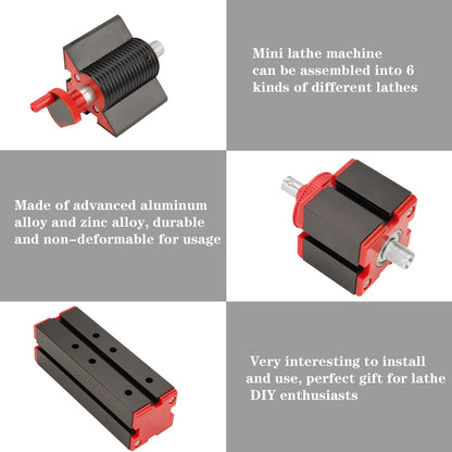 12000RPM 6 in 1Multipurpose Mini Lathe,Versatile Metal Lathe Tool, Motorized Jigsaw Grinder Wood Metal Lathe,Assembled 6 Kinds of Different Lathes,Process Soft,Non - Ferrous,Precious Metals,Wood