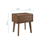 Modway Render Mid-Century Modern End Table or Nightstand in Walnut Modway