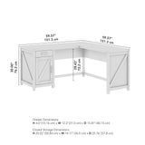 kathy ireland Home by Bush CGD160RCP-03 60-Inch L-Shaped Desk with Drawer, Reclaimed Pine Bush Business Furniture