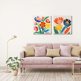 uuxsretaio 2 Pack Framed Paint by Number for Adults, Flower Paint by Numbers Kits on Canvas, Easy Adults Paint by Number Kits for Beginner DIY Acrylic Oil Painting for Home Wall Decor(8x8inch) uuxsretaio