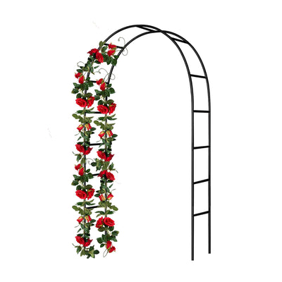 SCENDOR Iron Pergola Arbor Practical, 7.9 Feet High x 4.6 Feet Wide, Assemble Easily for Various Climbing Plant Wedding Garden Arch Bridal Party Decoration Wide Arbor