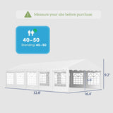 Outsunny 16.5' x 33' Party Tent, Heavy Duty Large Outdoor Canopy Tent Shelter with Removable Sidewalls, 10 Windows and 2 Doors, Tents for Parties, Wedding, Events, BBQ Grill, White Outsunny